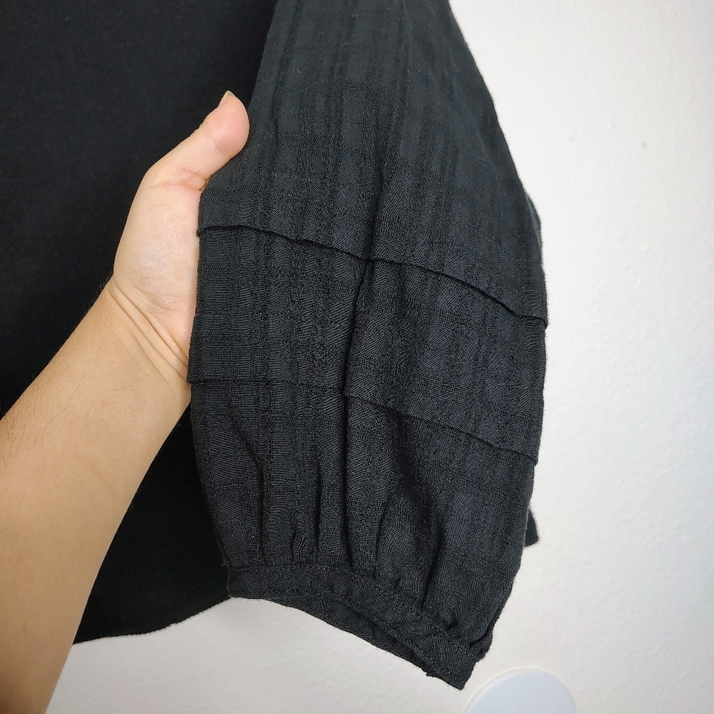 Madewell Women's Black Balloon Sleeves High Neck Sz L - Picture 4 of 15